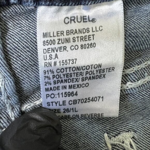 Cruel Girl Hannah Women 26L Denim Super Flare Dark Stonewash Embroidered Cowgirl - Picture 15 of 16